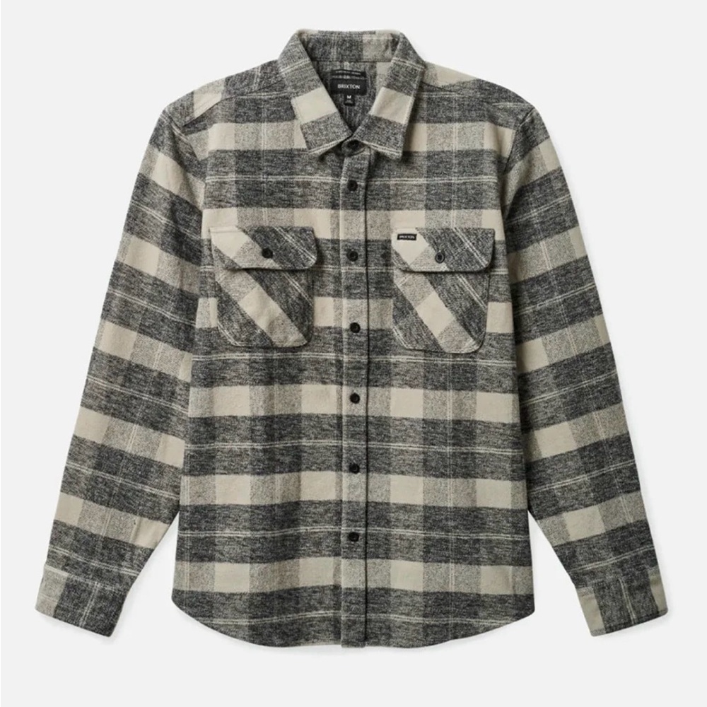 Brixton Grey and White Heavyweight Flannel.